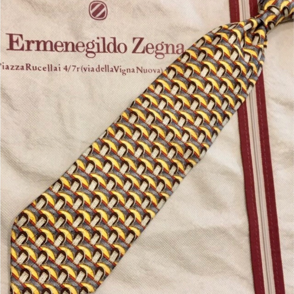Ermenegildo Zegna Multicolor Silk Tie, Beautiful, Made in Italy